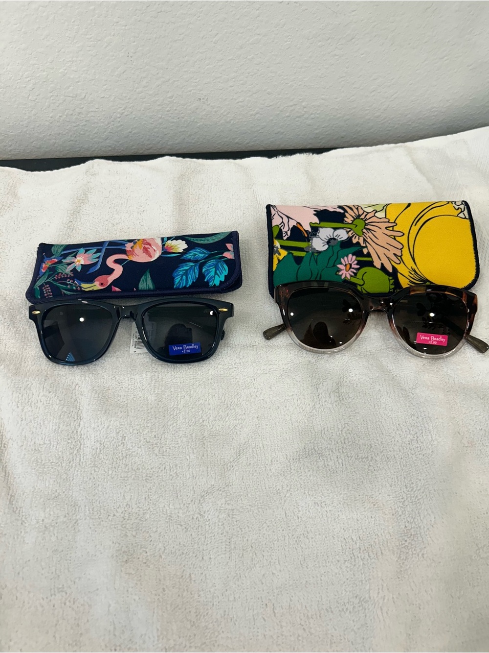 Vera Bradley Navy Blue and Tortoise Ladies Sunglasses with Floral Soft Cases
